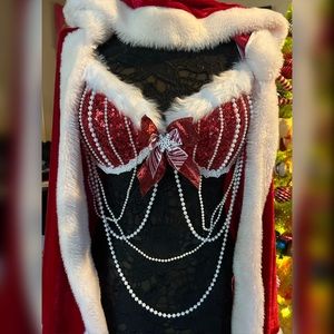 Handmade Santa Christmas sparkle bra
